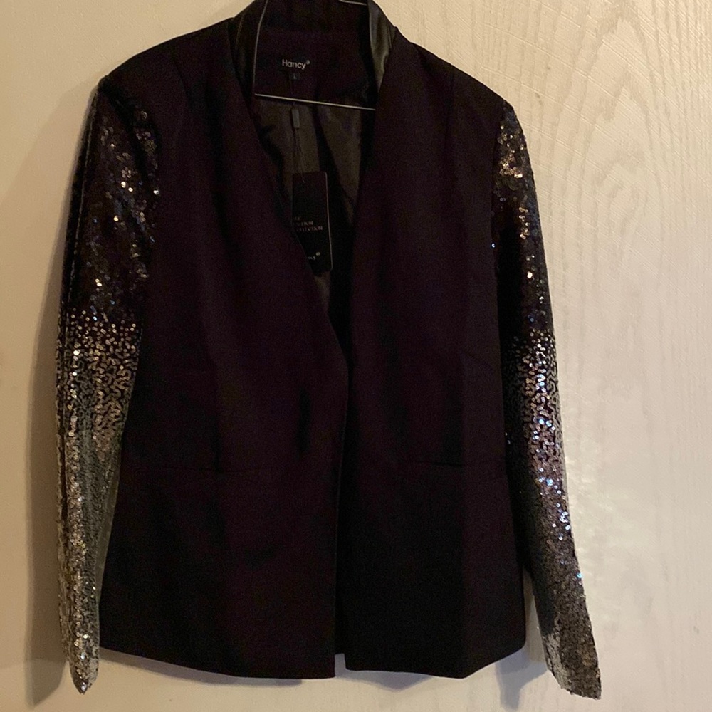 Hancy womens blazer with sequin sleeves